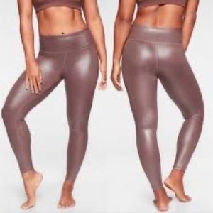 Athleta Rose Gold Shimmer Leggings Medium